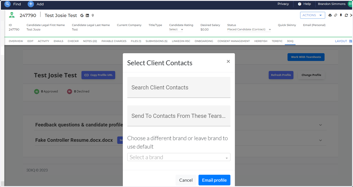 Sales: Select the way you want to send the MPC