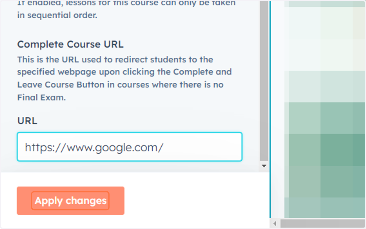 Click on Apply changes