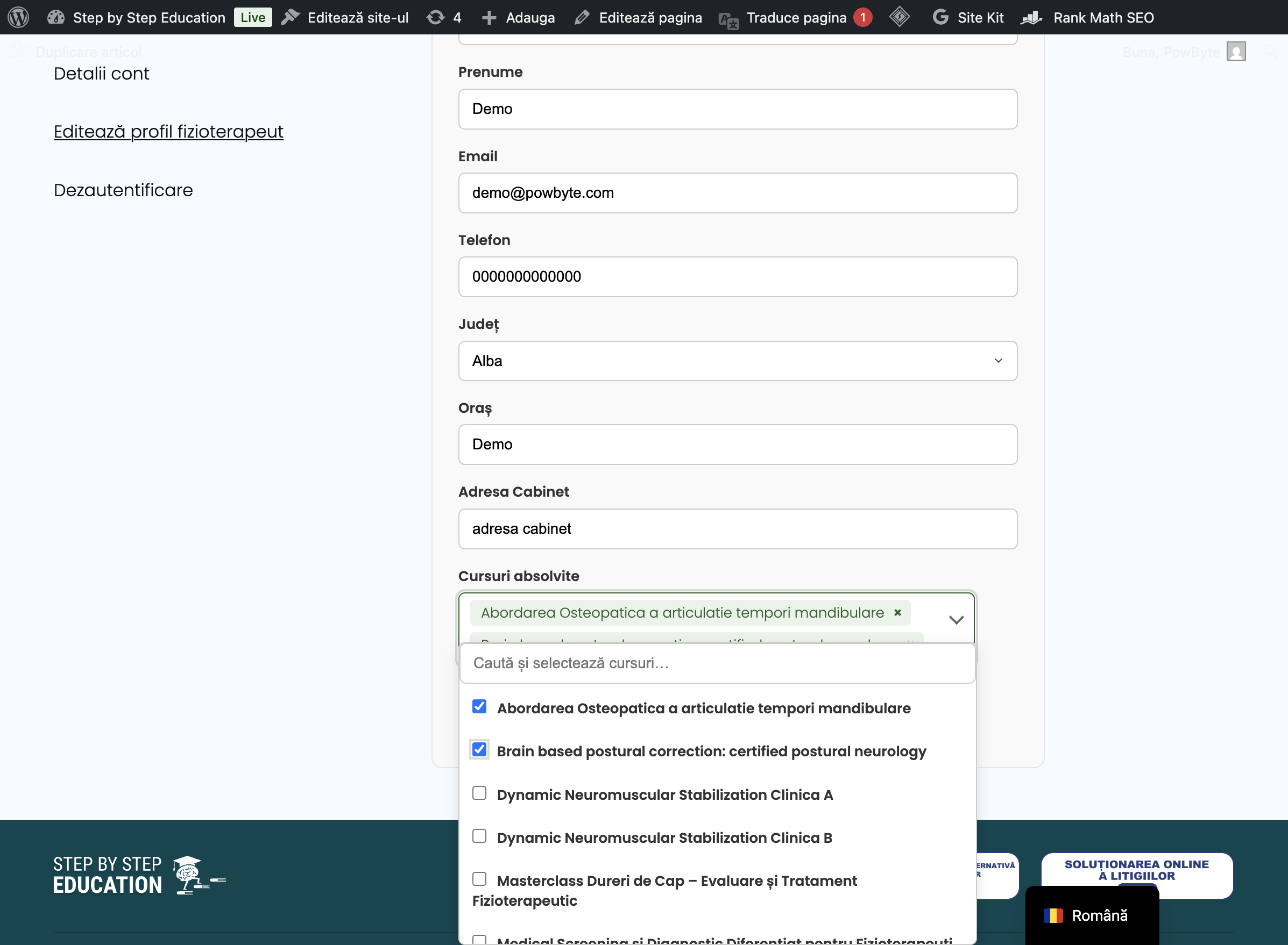 Check Brain based postural correction: certified postural neurology
