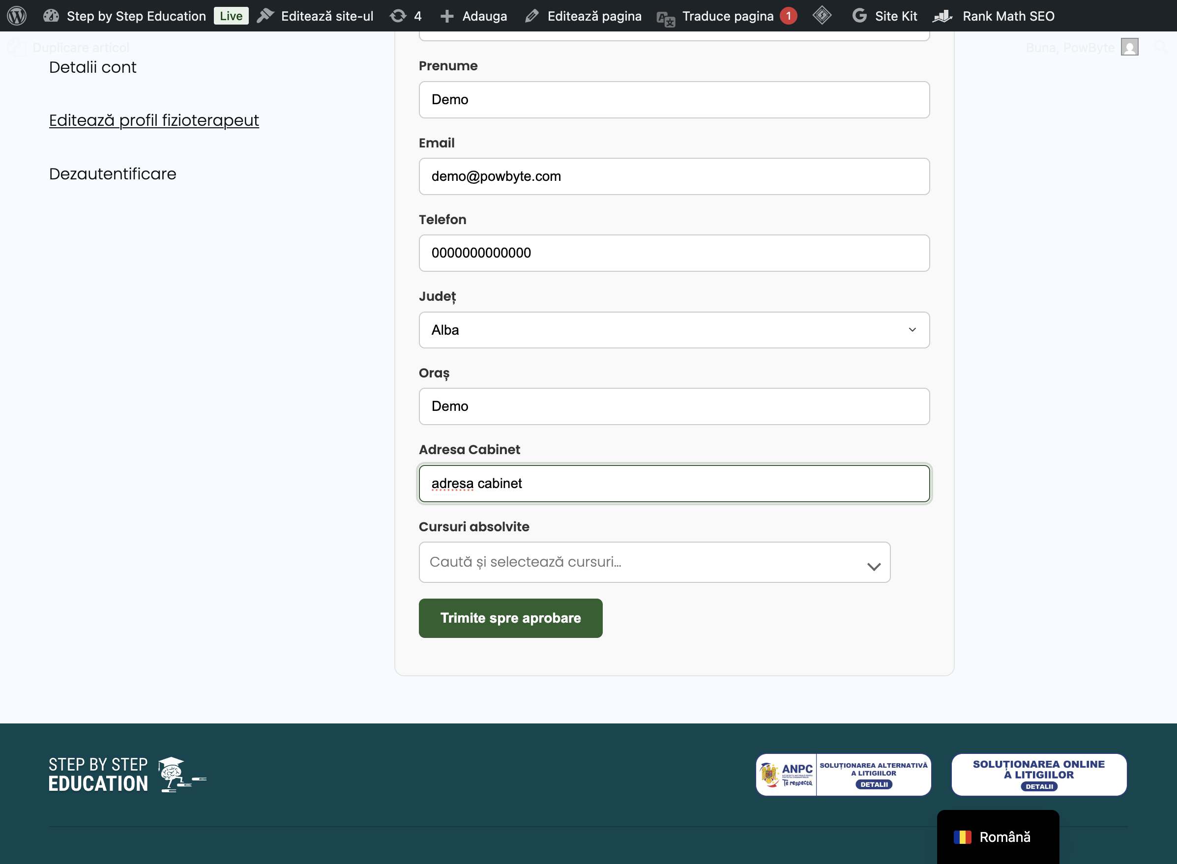 Click on Caută și selectează cursuri…