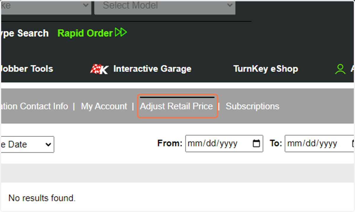 Click on Adjust Retail Price