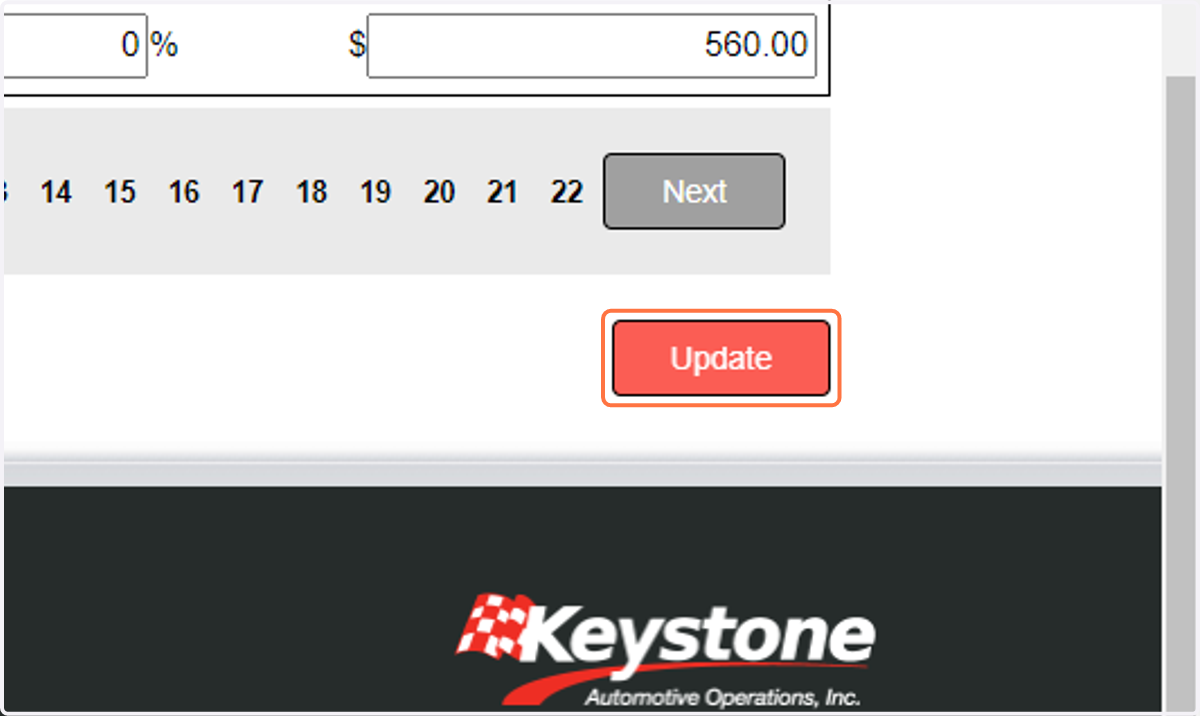 Click on Update
