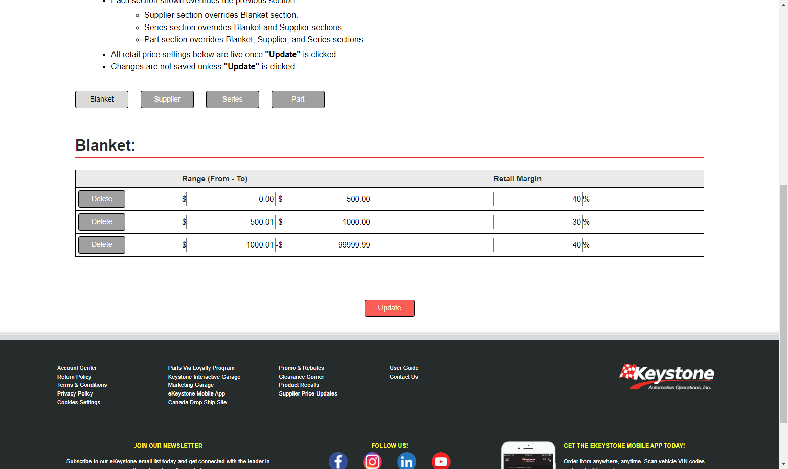 Click on Update