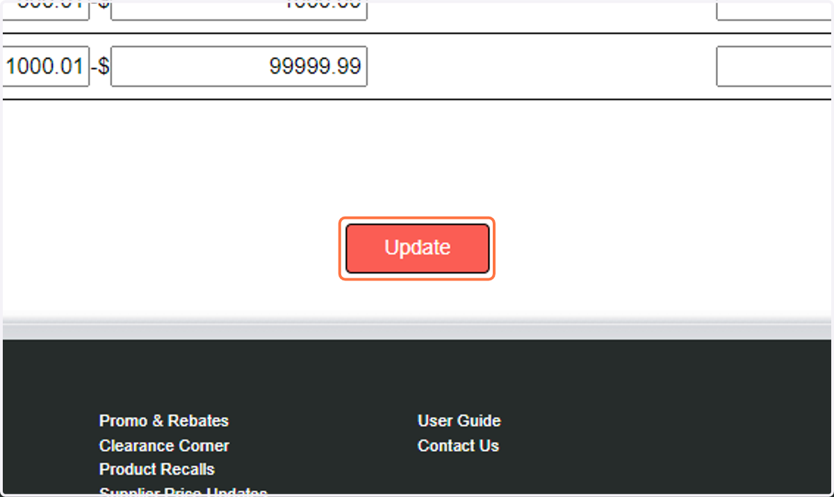 Click on Update