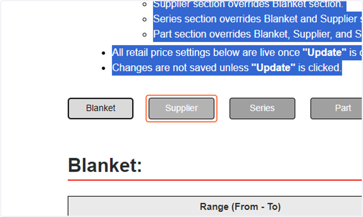 Click on Supplier