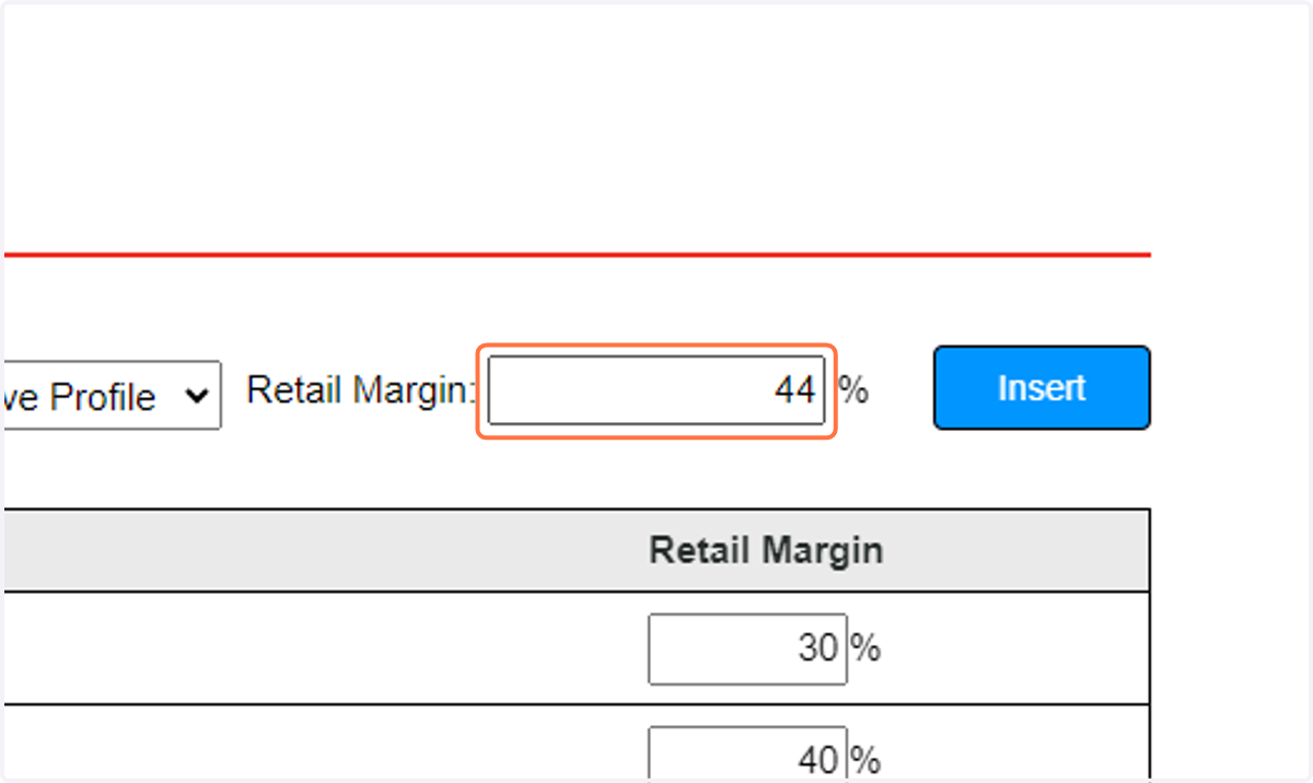 Enter your Retail Margin Percentage