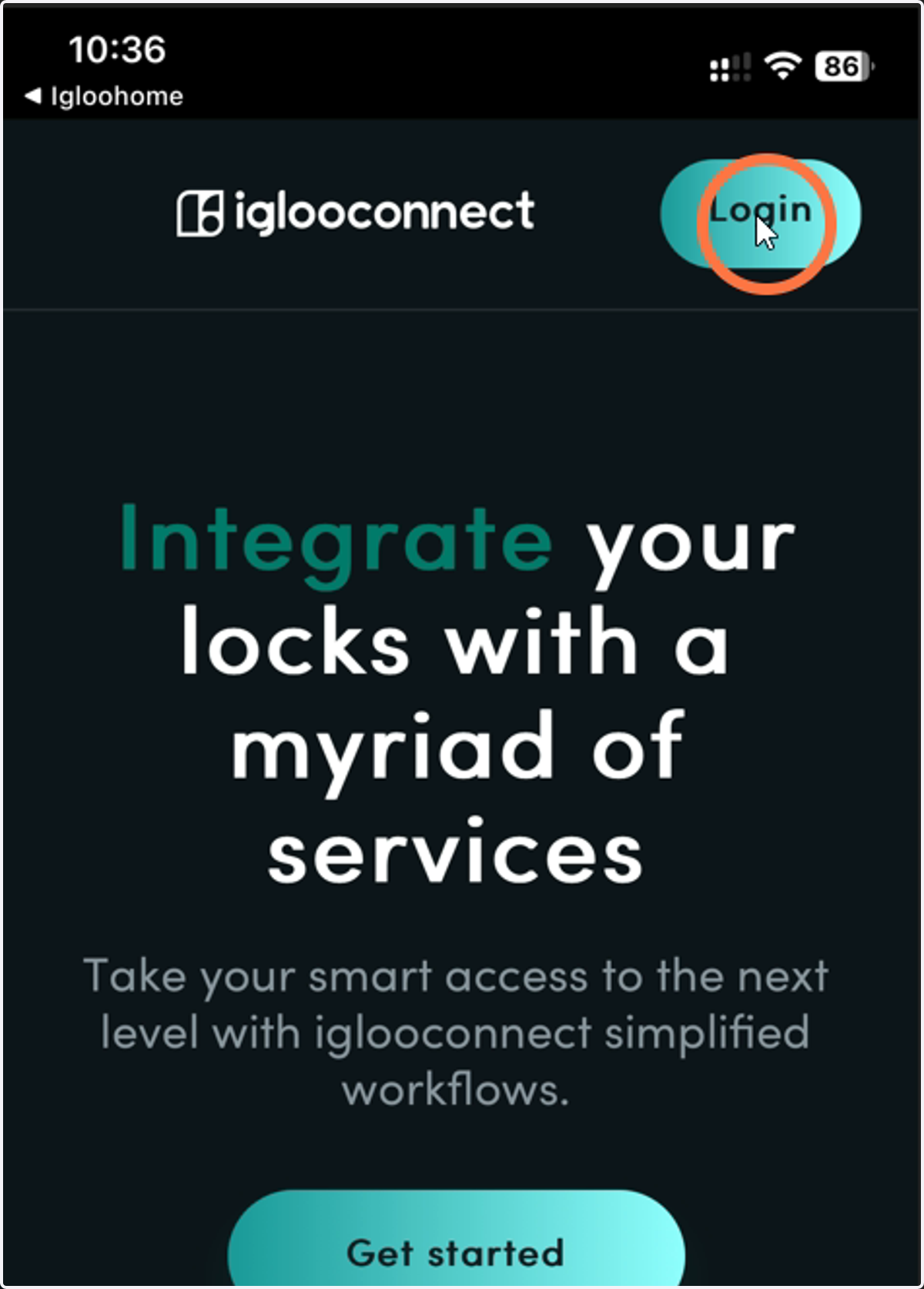 Tap Login