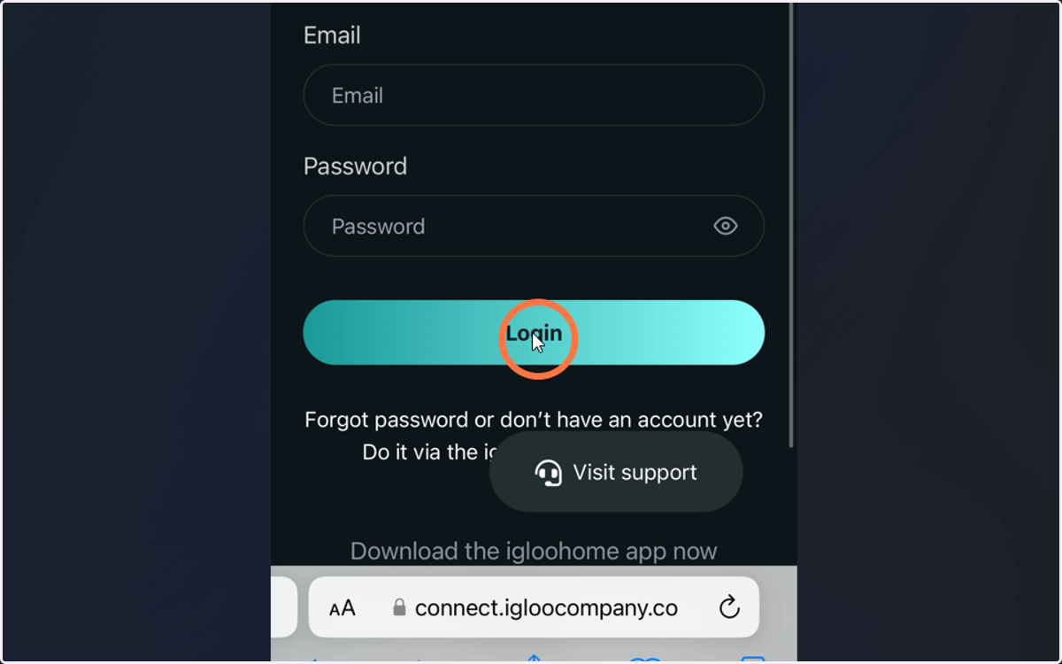 Login using your Igloohome account details