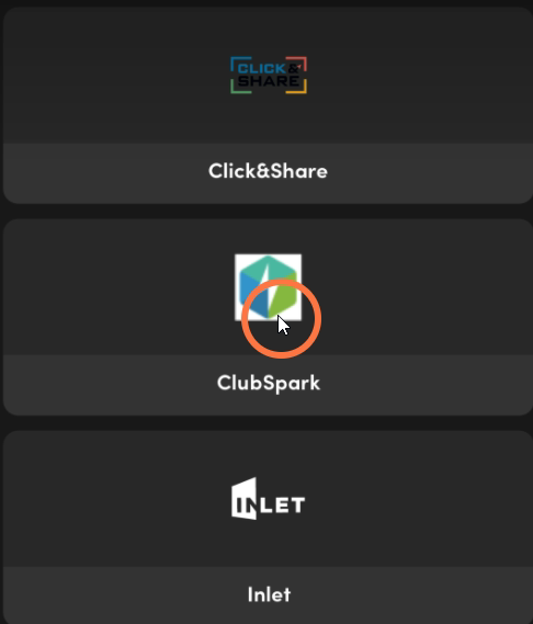 Scroll and locate ClubSpark and tap. NOTE: IF YOU ARE UNABLE TO LOCATE THE BUTTON SEE RED NOTE BELOW