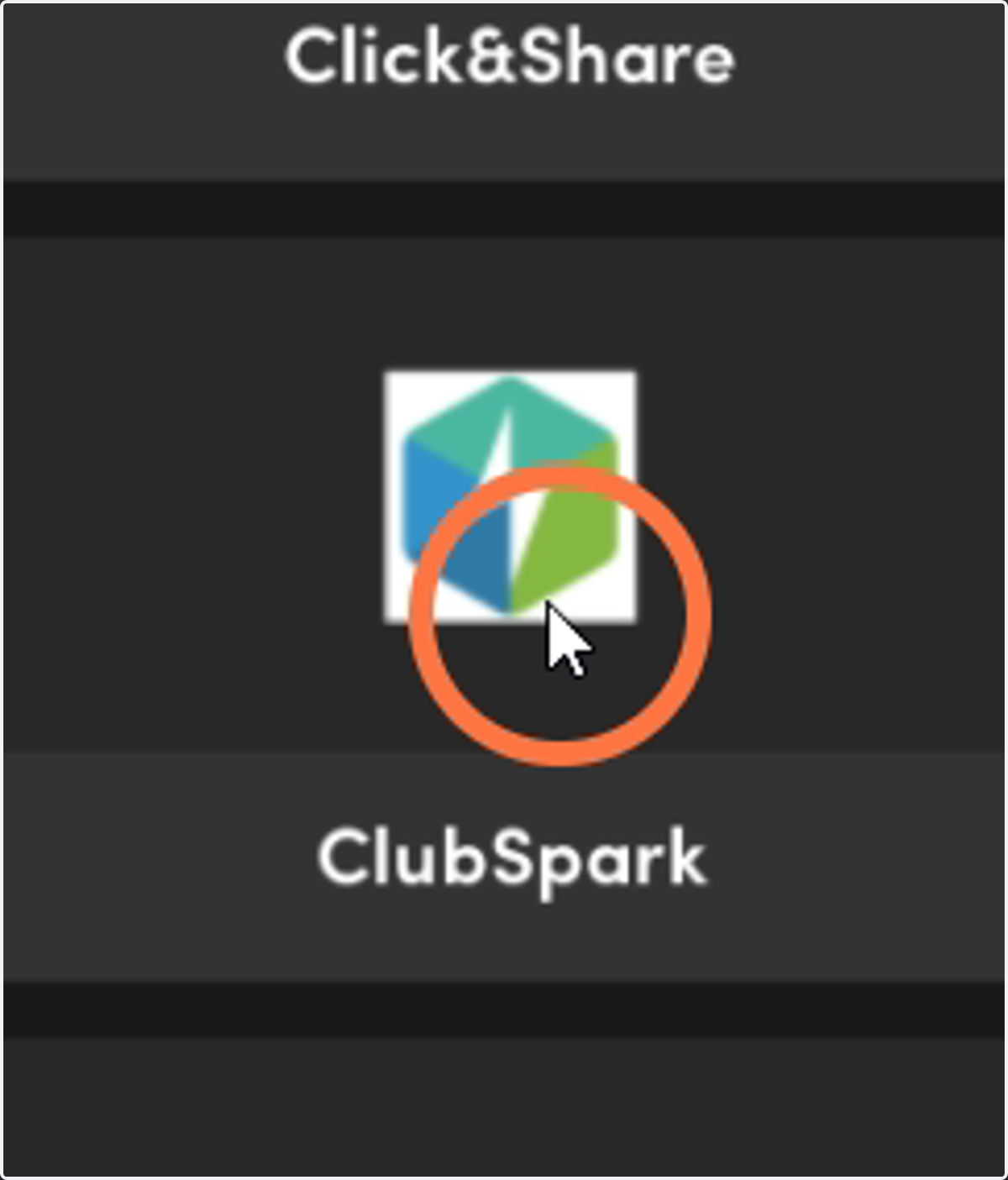 Scroll and locate ClubSpark and tap. NOTE: IF YOU ARE UNABLE TO LOCATE THE BUTTON SEE RED NOTE BELOW