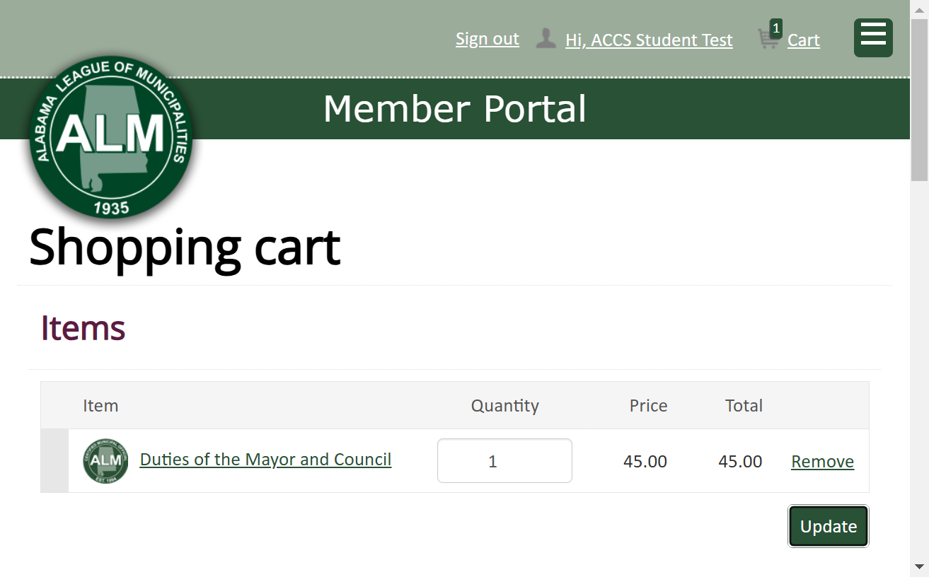 Click on Cart…