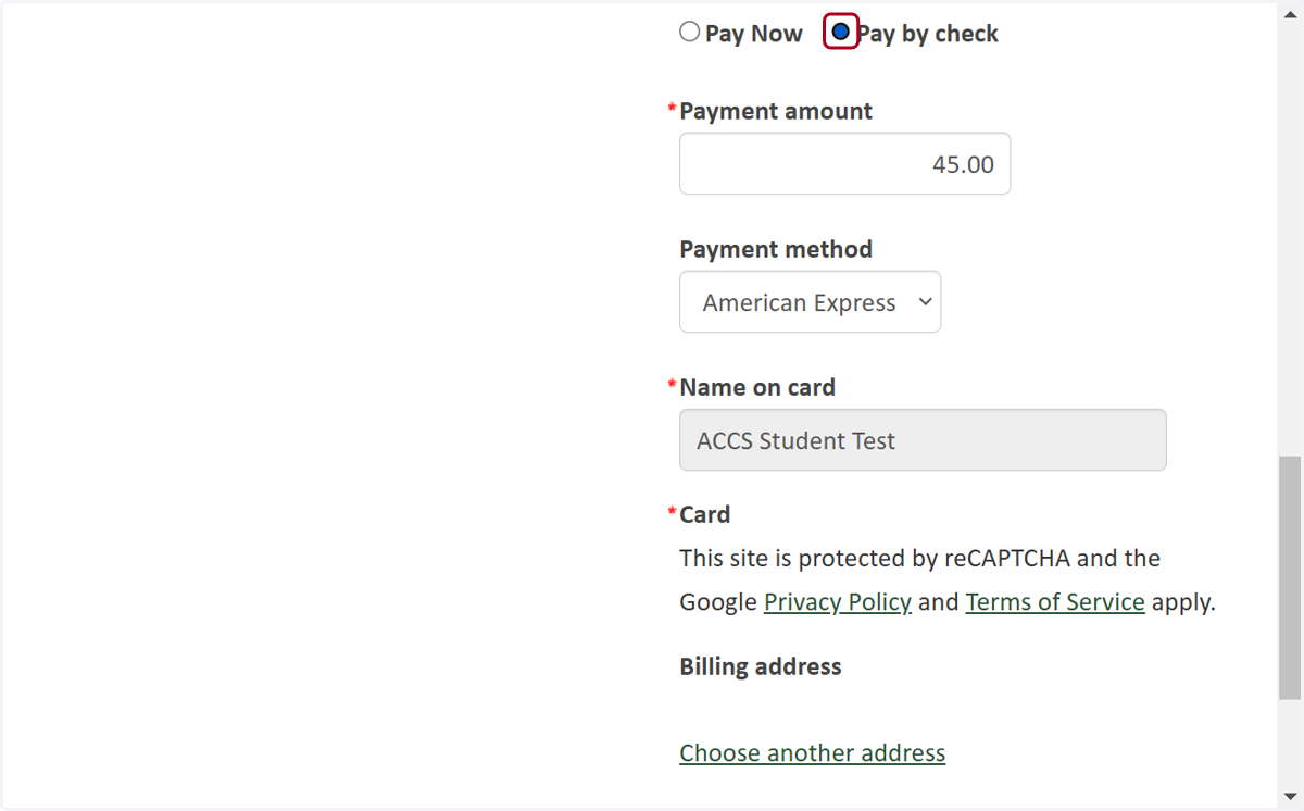 Select Pay Method