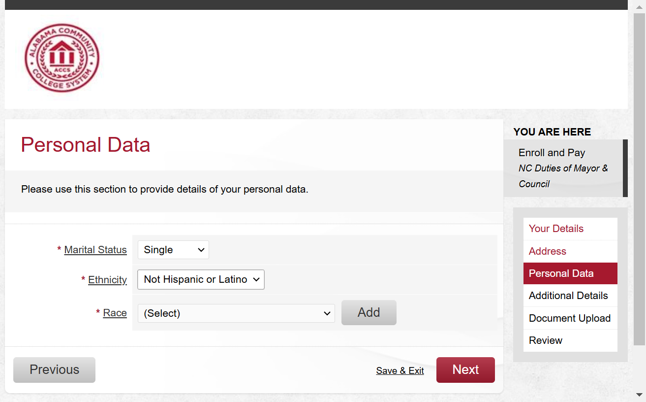 Select Personal Data