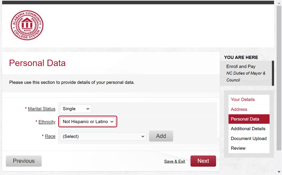 Select Personal Data