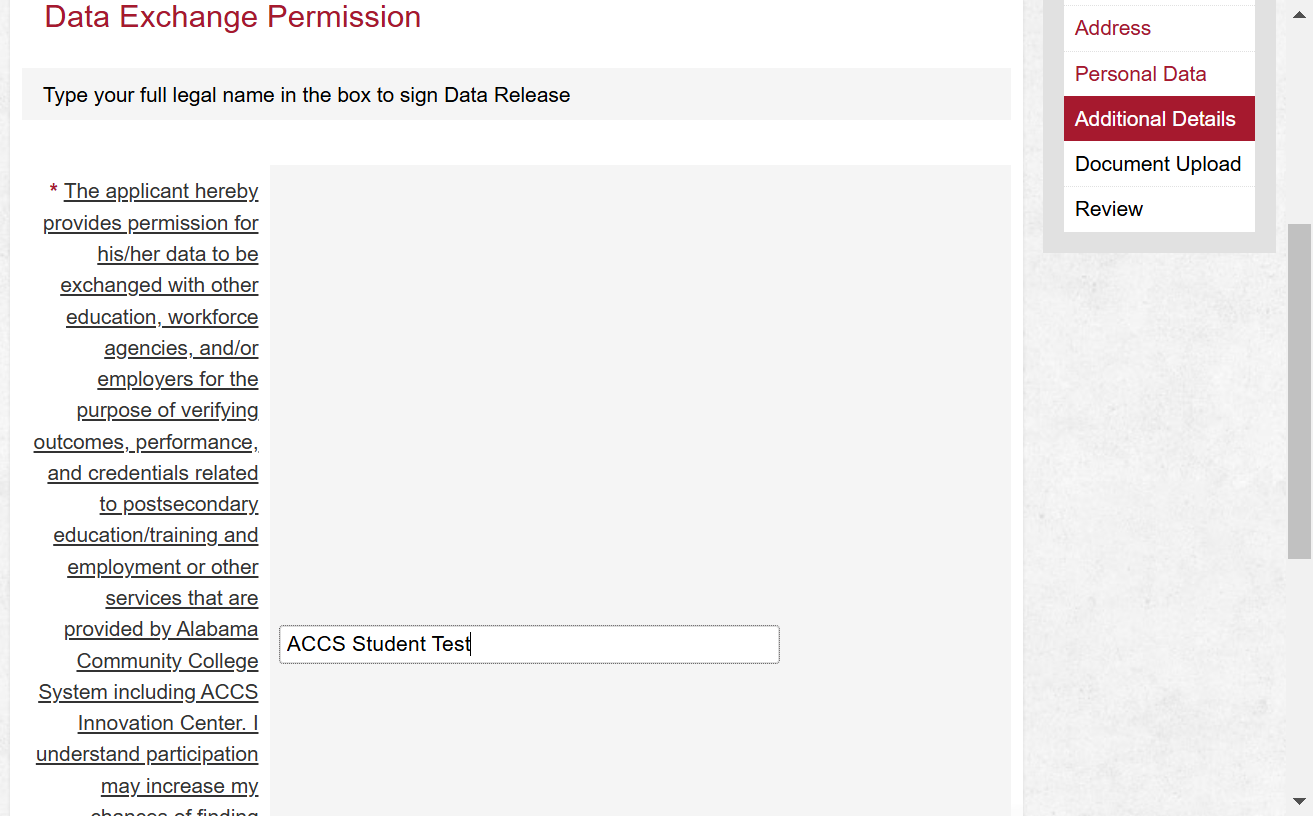 Type your name and select Next