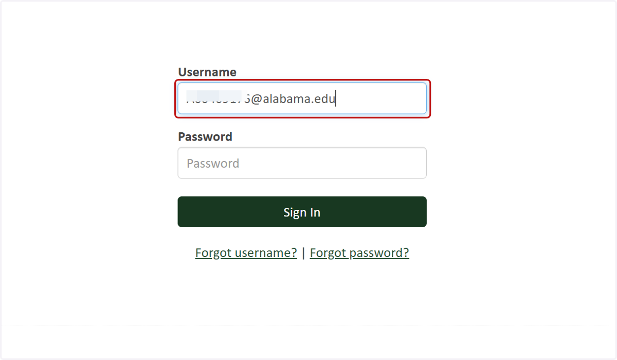 Type your ALM member portal username