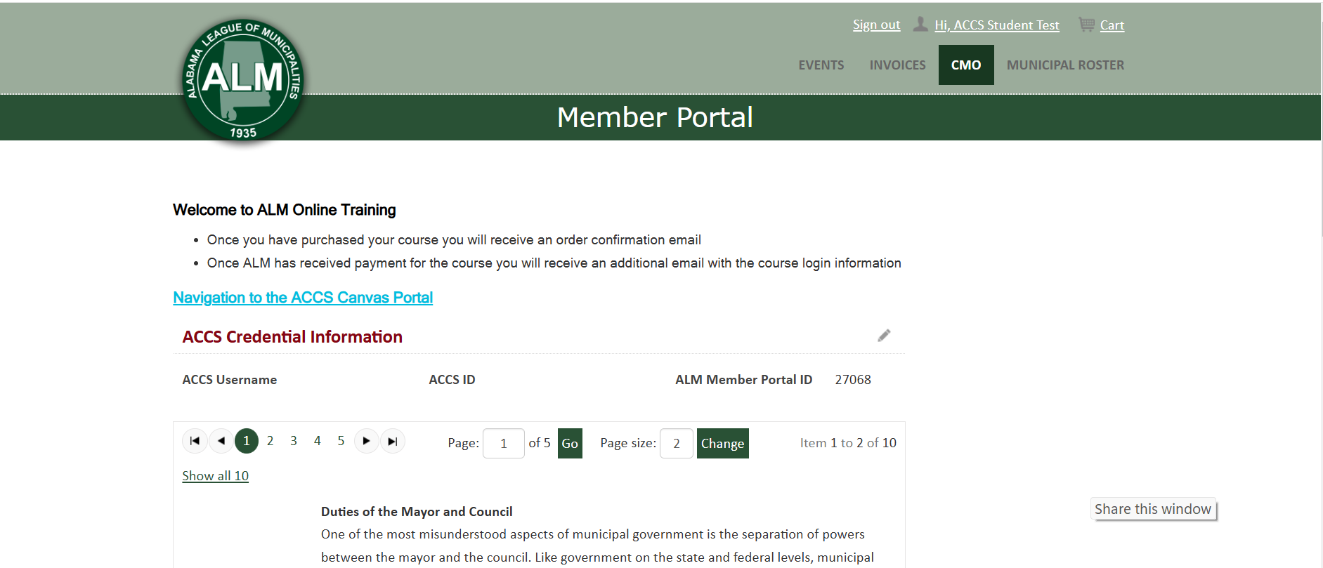 Select "Show all 10" for full course catalog