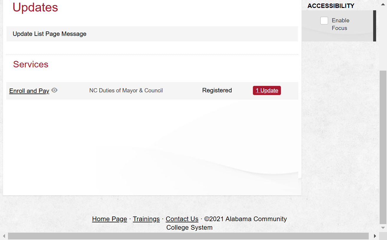Your completed course will be listed under Updates
