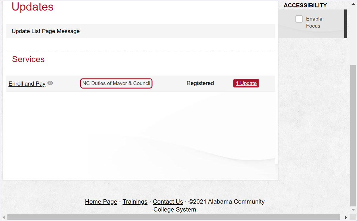 Your completed course will be listed under Updates
