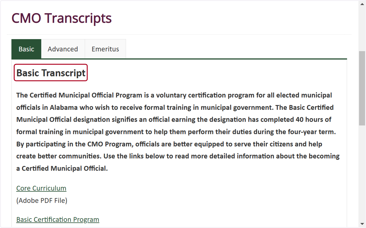 Verify previous credit hours taken from transcript below.