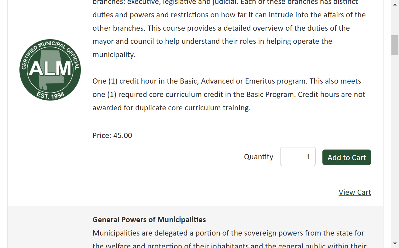 Select course and click on Add to Cart