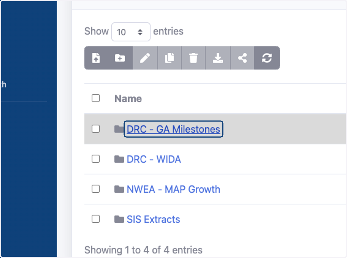 Click on DRC - GA Milestones
