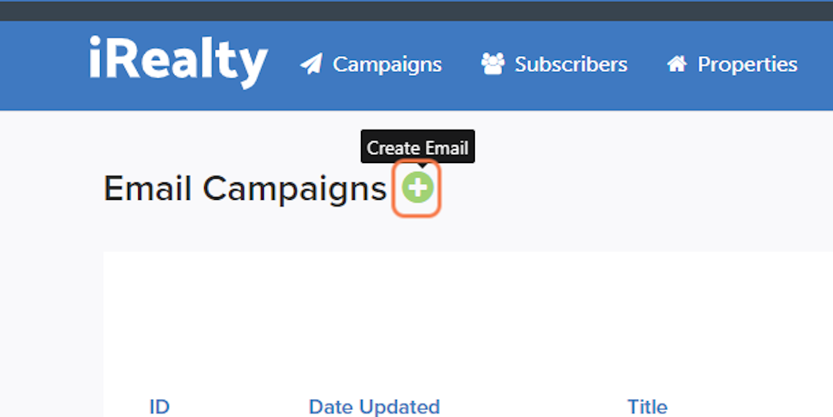 Click on  the + symbol next to Email Campaigns