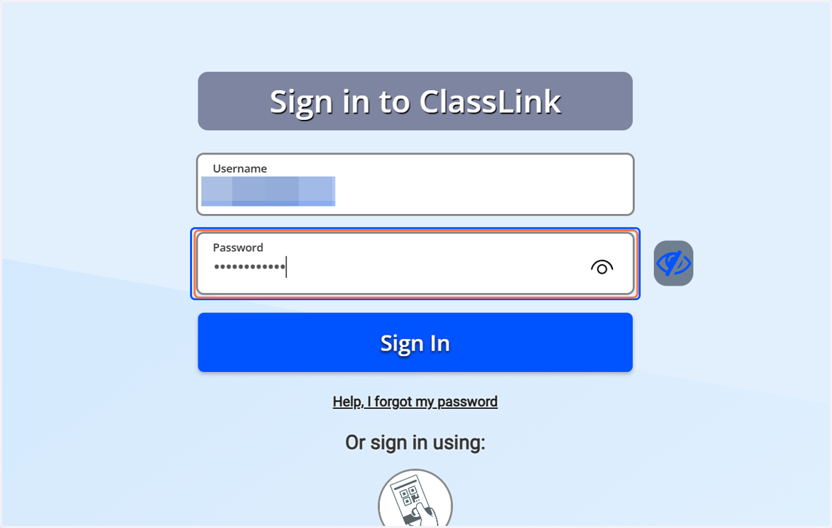 Type password