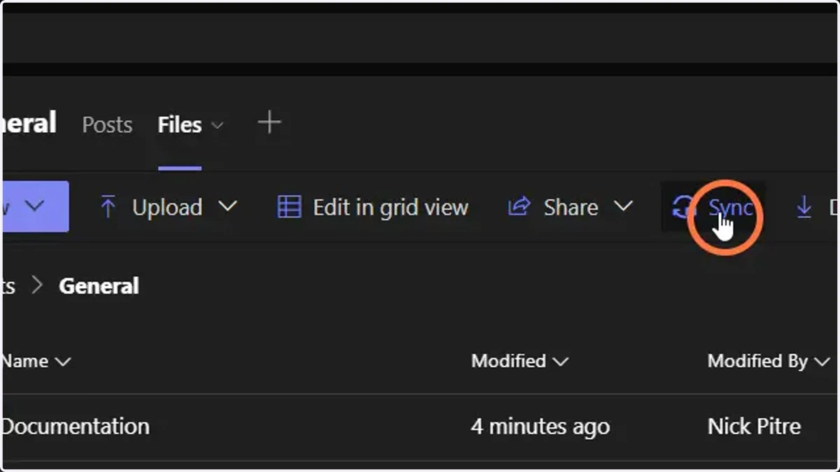 Click the Sync button.