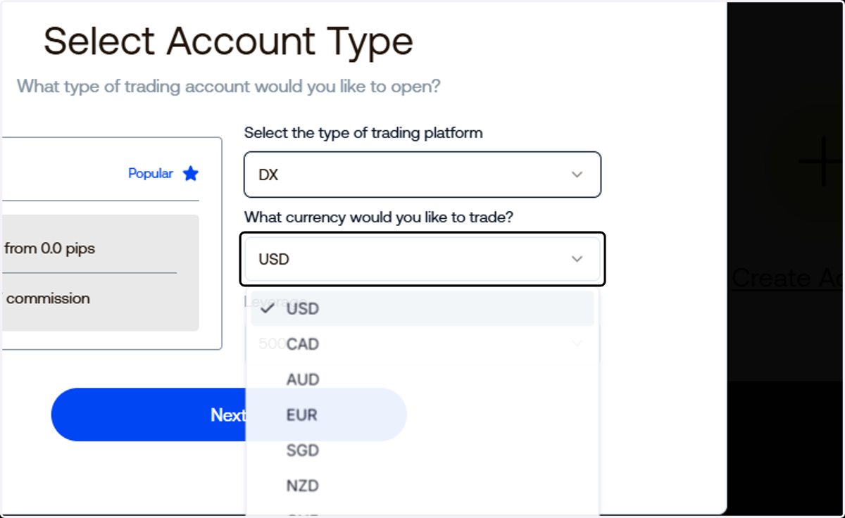 Select your currency
