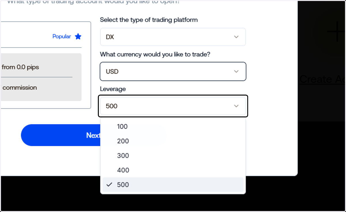.. and your preferred leverage.
