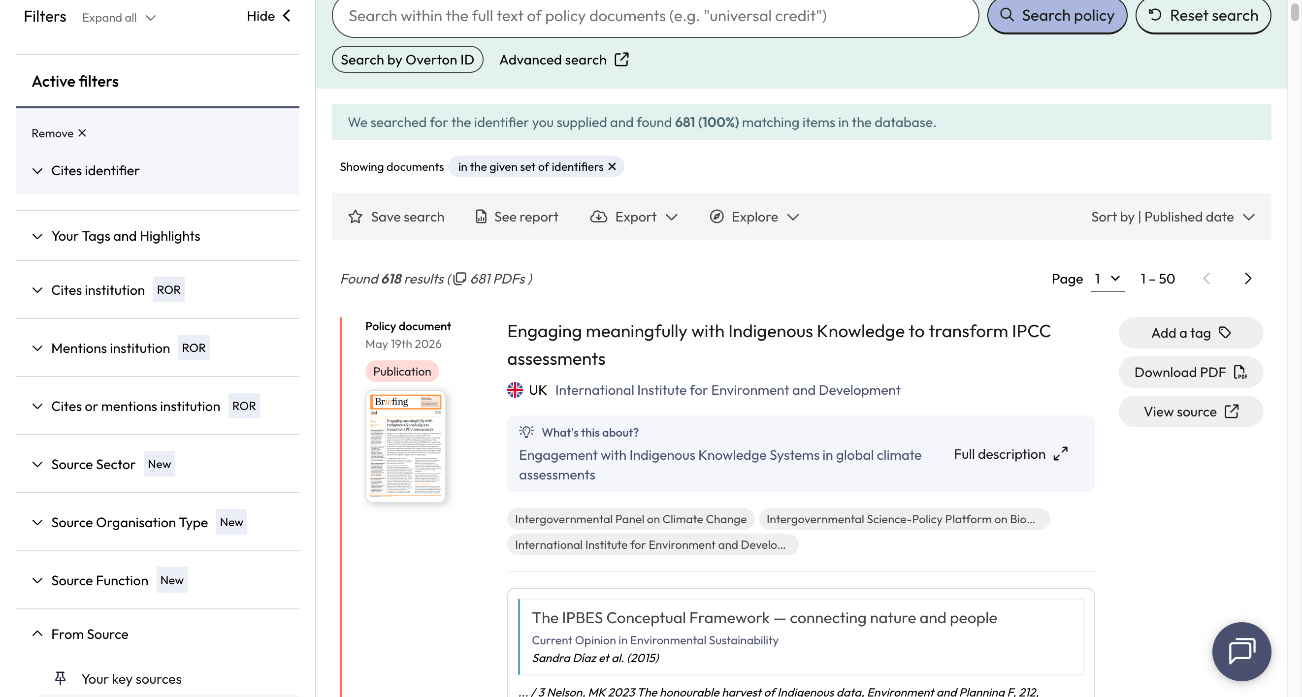 Overton tells you how many policy documents cite your identifiers