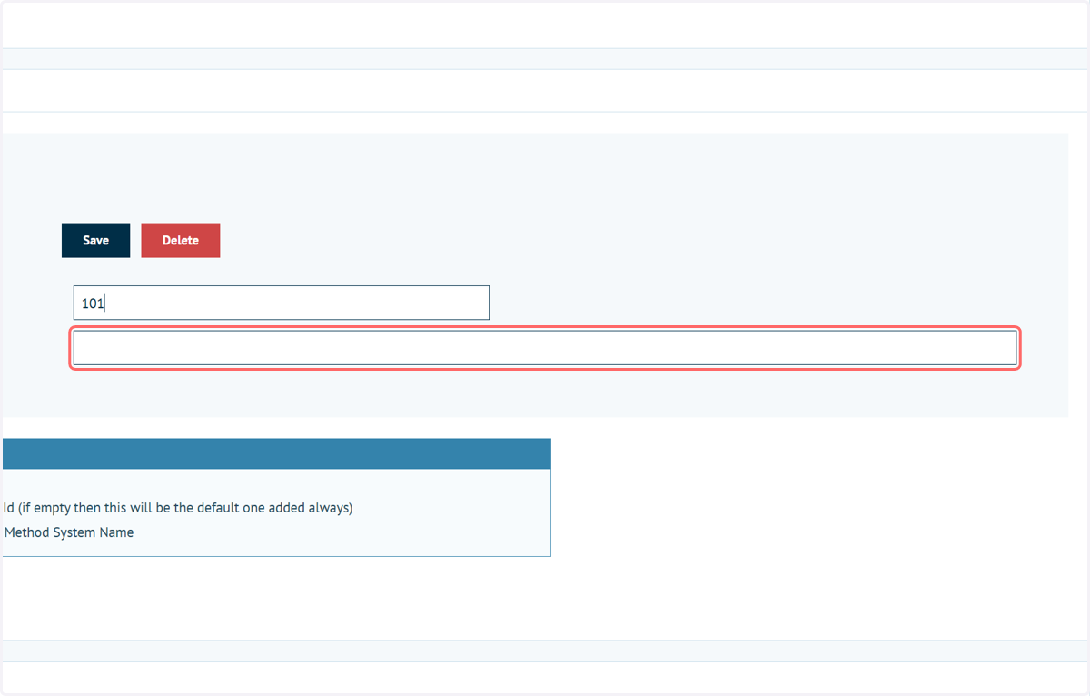 Type the (Infigo) Payment Method System Name into the Value field
