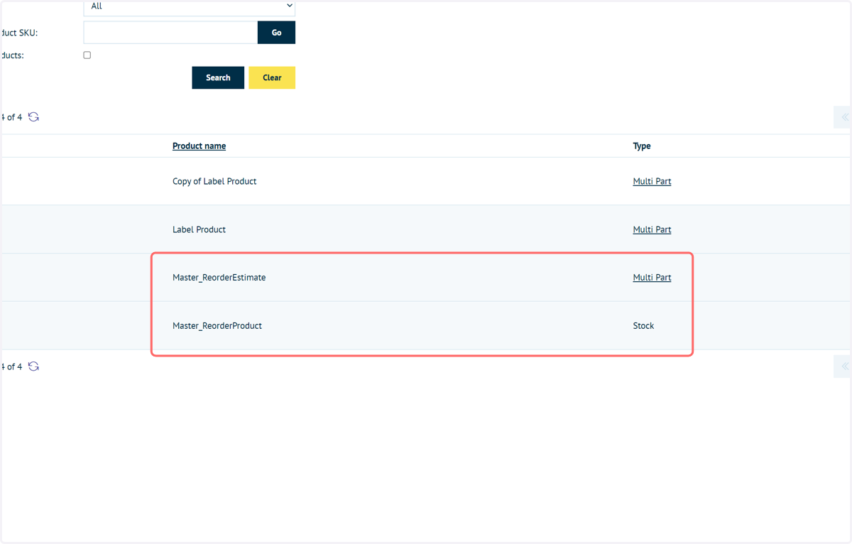 Check for or create two template products