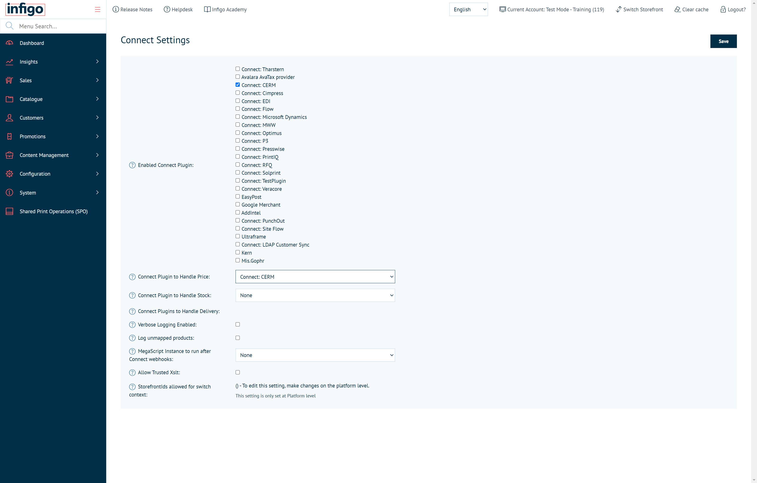 Click on Connect: CERM from Connect Plugin to Handle Price