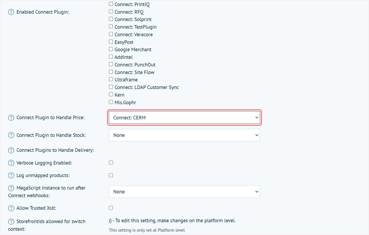 Click on Connect: CERM from Connect Plugin to Handle Price
