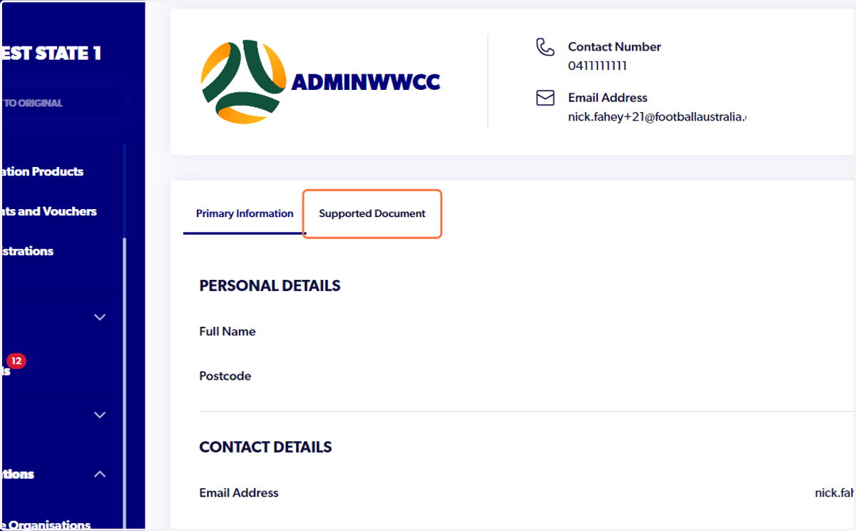 Click on Supported Document