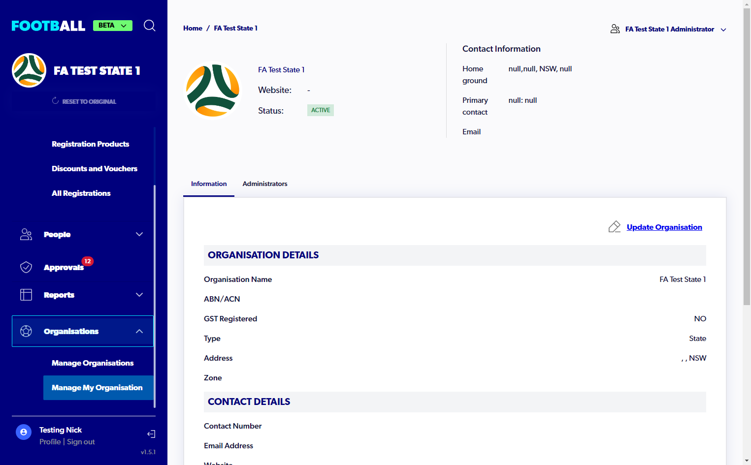 Select on Administrators