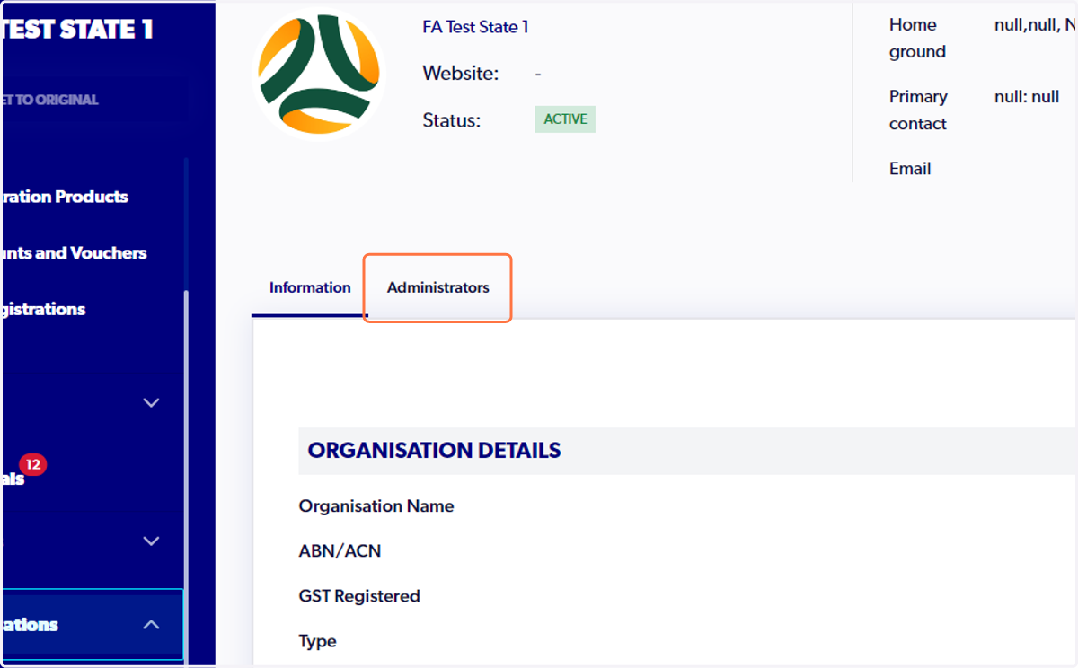 Select on Administrators