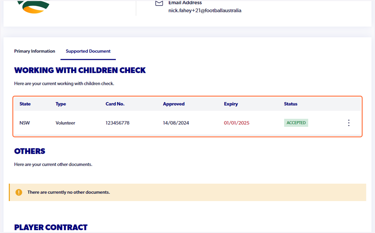 Admins WWCC status will change to accepted