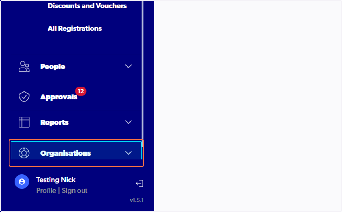 Select on Organisations