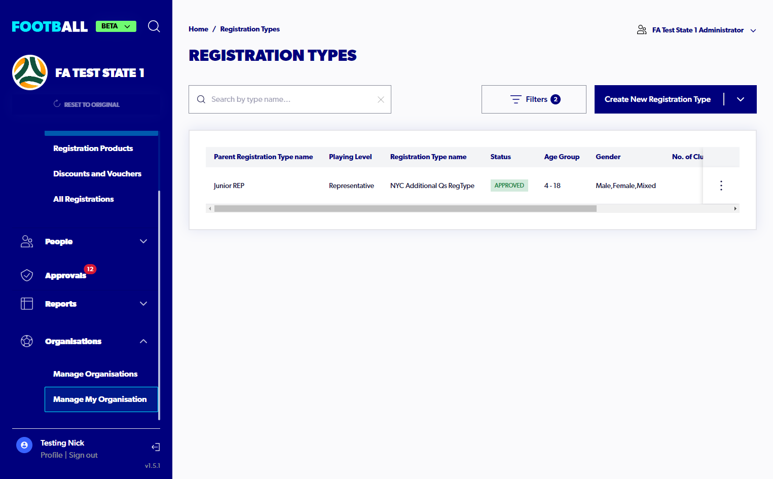 Click on Manage My Organisation