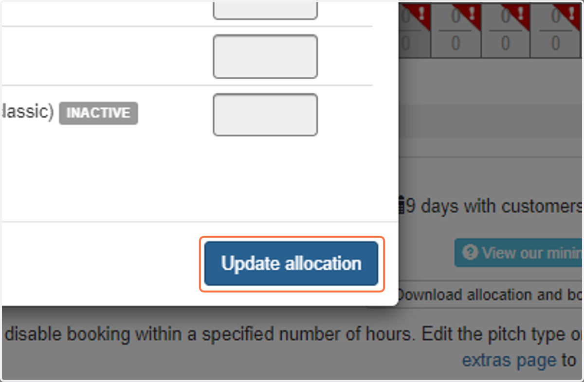 Click 'Update allocation'