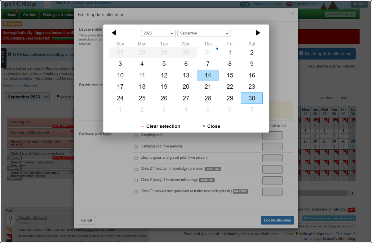 Use the arrows or dropdowns on the calendar to find the correct dates