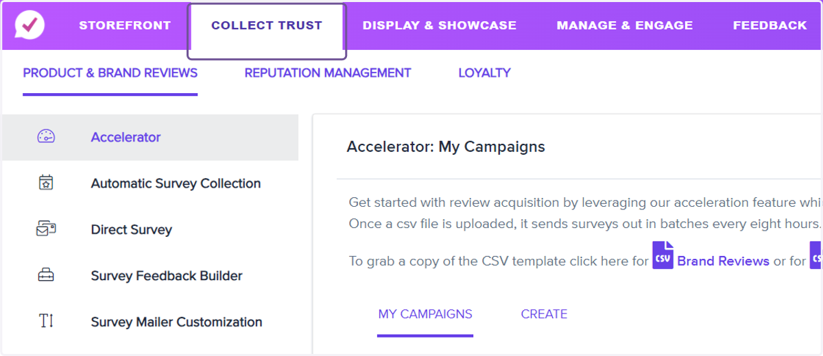 Click on Collect Trust