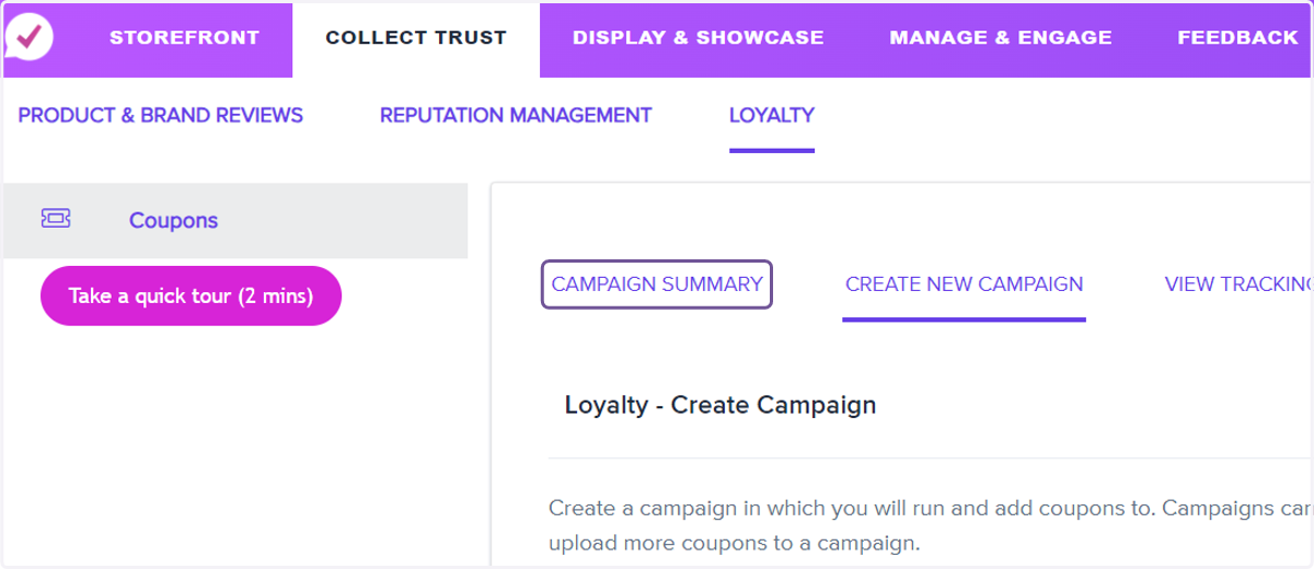 Click on CAMPAIGN SUMMARY