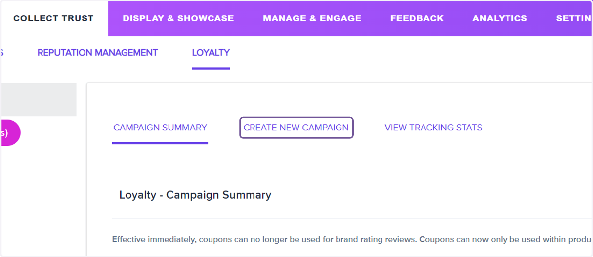 Click on CREATE NEW CAMPAIGN