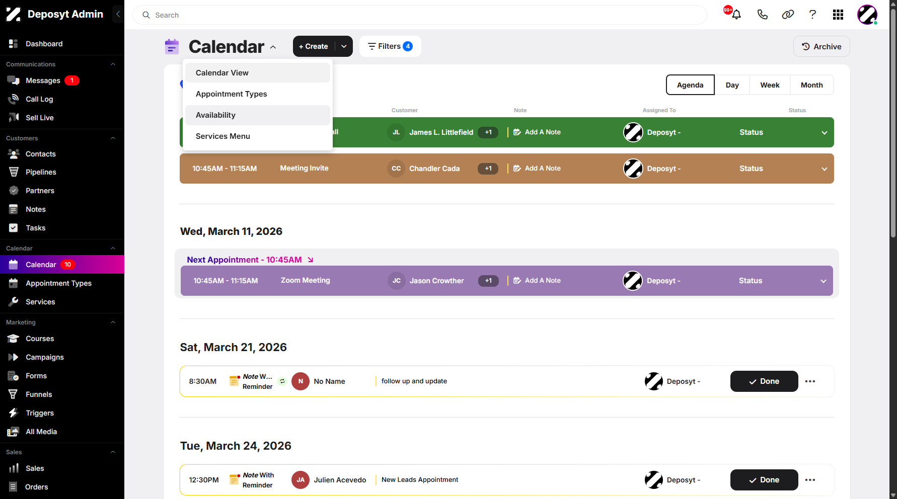 Step 5: Click on Availability to proceed.
