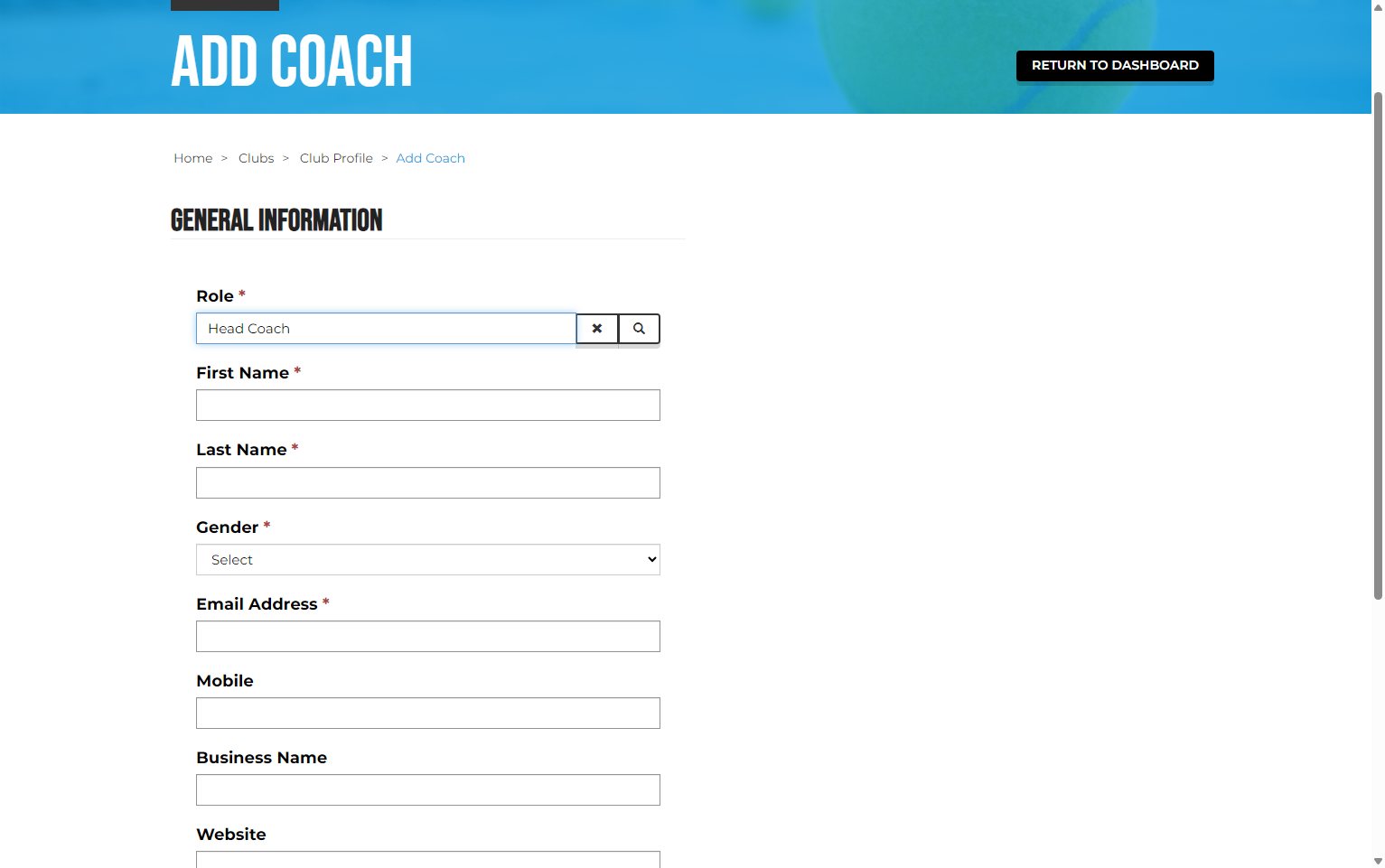 Fill in the remainder of the information