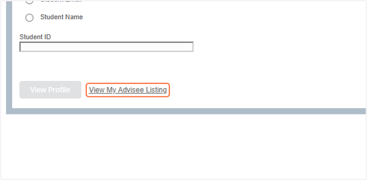 Click on View My Advisee Listing